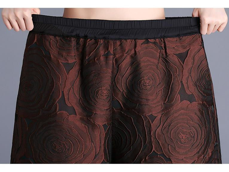 Damskie jesienno-zimowe spodnie dzwony z żakardu z wytłaczanym wzorem