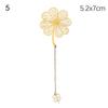 New Rose Gold Apricot Leaf Metal Bookmark Tassel Chinese Style