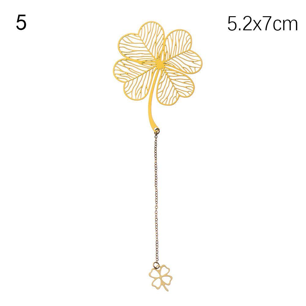 New Rose Gold Apricot Leaf Metal Bookmark Tassel Chinese Style