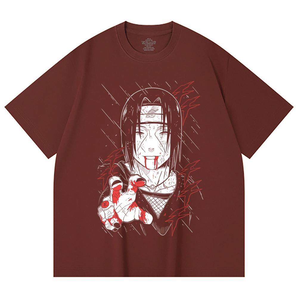 230 Gsm 100% Cotton Naruto V4 Itachi Print Unisex Heavy Cotton T Shirt