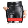 Mom's High-Waisted Leather Pants: Winter Plus Velvet Straight-Leg Style for Middle-Aged & Elderly Women
