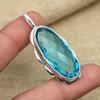 Blauer Topas Edelstein Schmuck Handgefertigter Anhänger 925 Sterling Silber Schmuck Anhänger als Geschenk