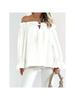 Damen Schulterfrei Bluse Langarm Rüschen Tunika Top Elegant Lässig