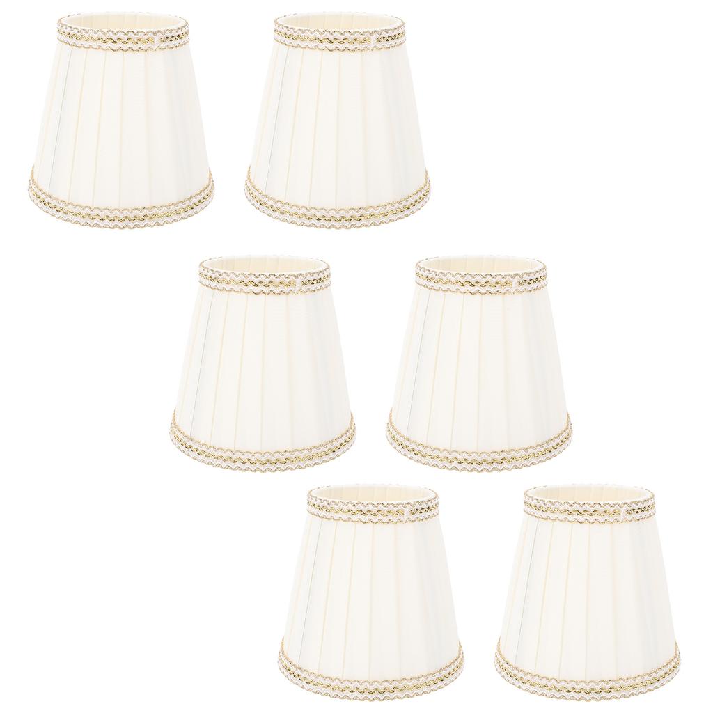 6 Pcs Fabric Lamp Shade Simple Pleated Universal Cloth Lampshade for Floor Table Lamps