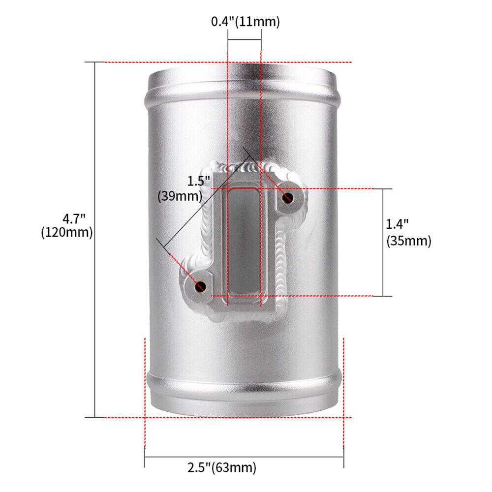 2.5" 63MM MAF Mass Air Flow Sensor Mount Adapter Tube Pipe for Honda Ford Nissan