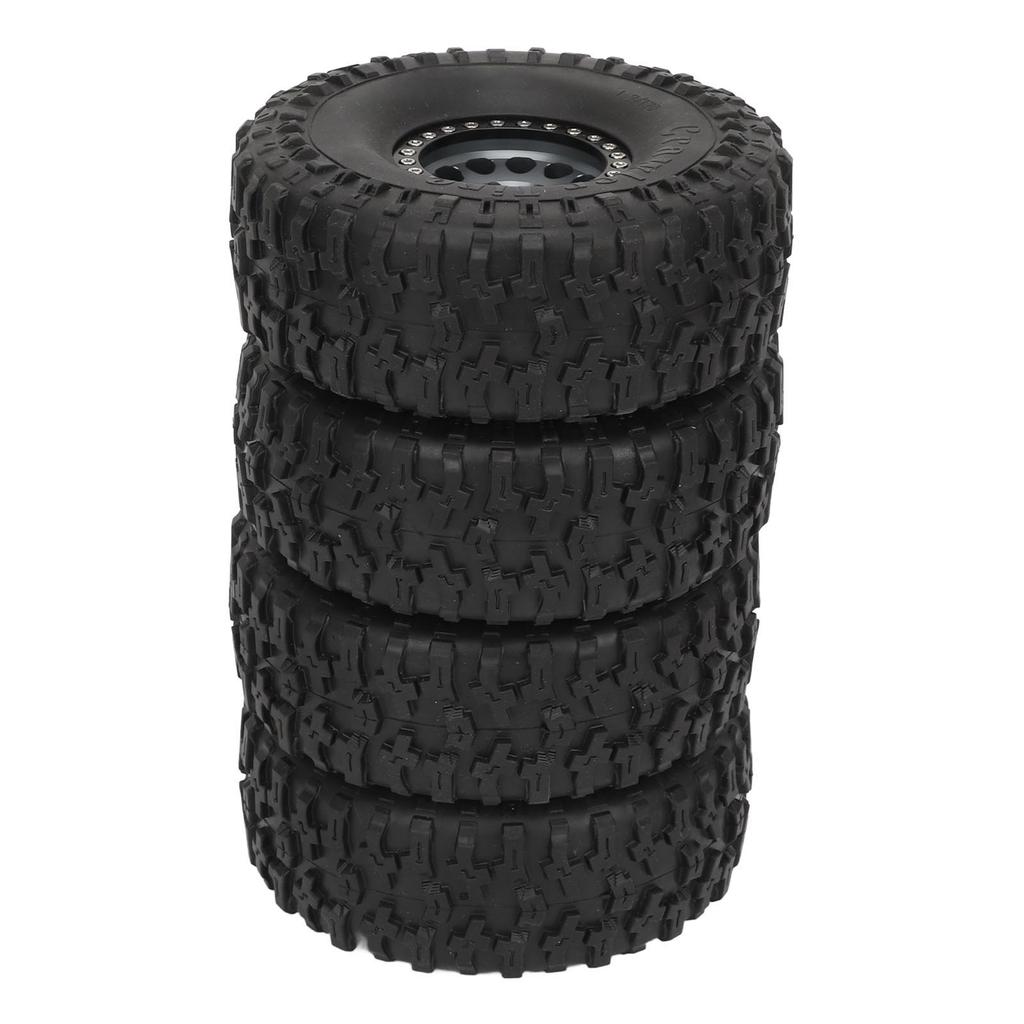 4PCS 1.9inch RC Crawler Rubber Tires 12 Hole Aluminium Alloy Wheels Hub Replacement for SCX10 1/10