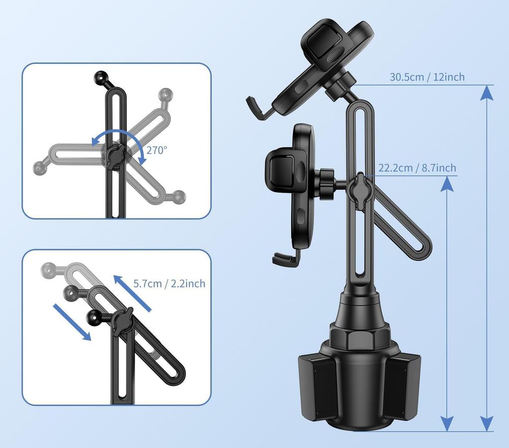 Okostelefon Autós Italtartó Okostelefon Autós Telefontartó Kihúzható Állítható Kompatibilis iPhone Samsung és Több Modell Tartó, Tartó, Autóba