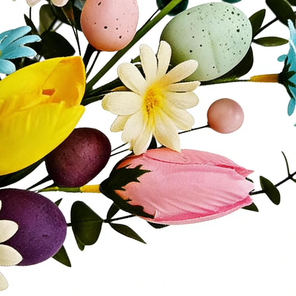 1PC Easter Egg Floral Stems Artificial Daisy Eucalyptus and Berry Sprigs for Vase Centerpiece and Spring Home Easter Decor
