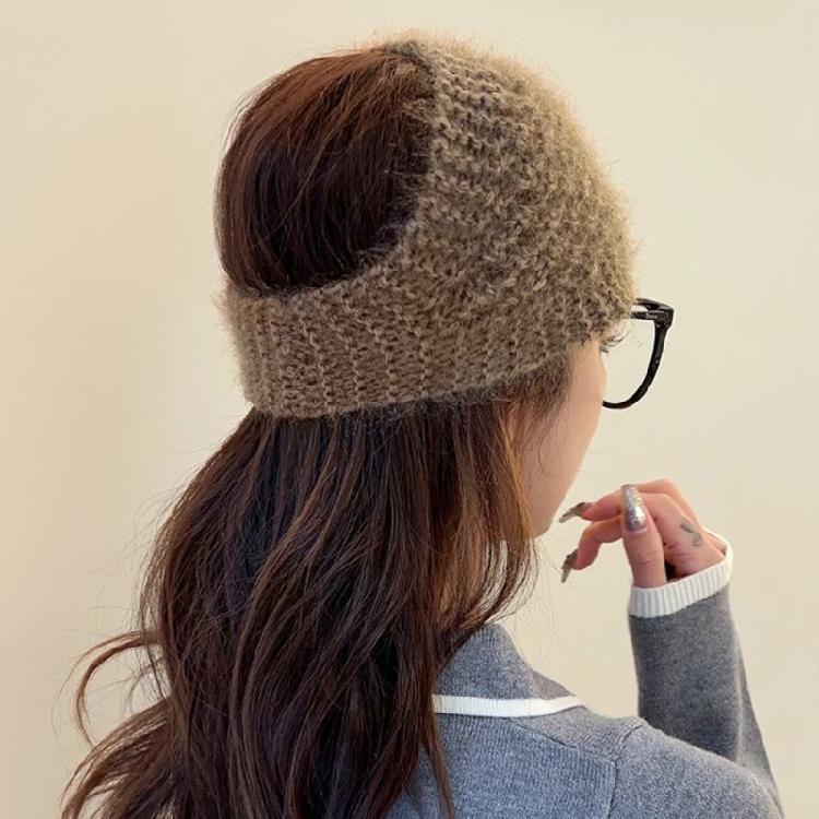Woman Thicken Knit Hairband Wide Headband Earmuffs Hat for Girls Shopping