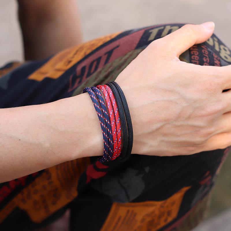 Set Nou de Brățări pentru Bărbați Handmade Reglabile Paracord Brățară Homme Hiphop Rock Brățară cu Farmec Accesorii Bărbătești Cadou Pentru Prieten