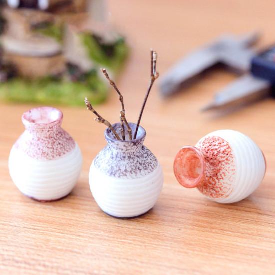 3 Buc Vază Mini cu Flori Compactă Decorativă Rășină Gură Mică DIY Ghiveci de Plante Articole de Uz Casnic