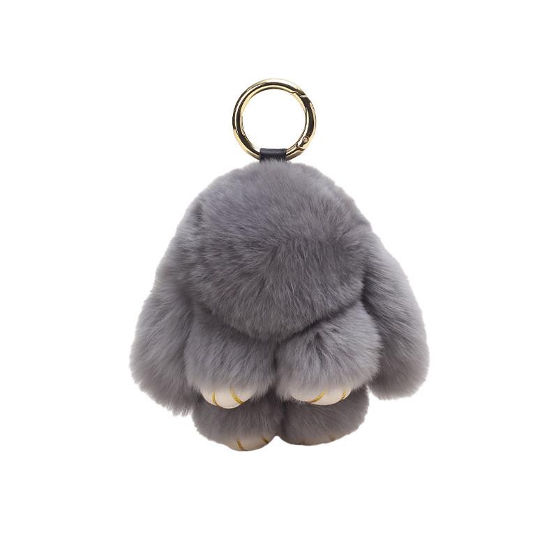 Whimsical Rabbit Plush Fur Keychain Colorful Bunny Gift Accessory For Girls Style