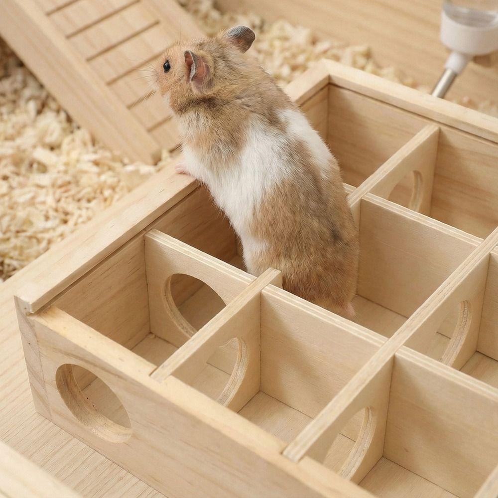 Exploration Hamster Tunnel Maze Wooden Pet Interactive Toy Guinea Pig Puzzle Toy  Exercise