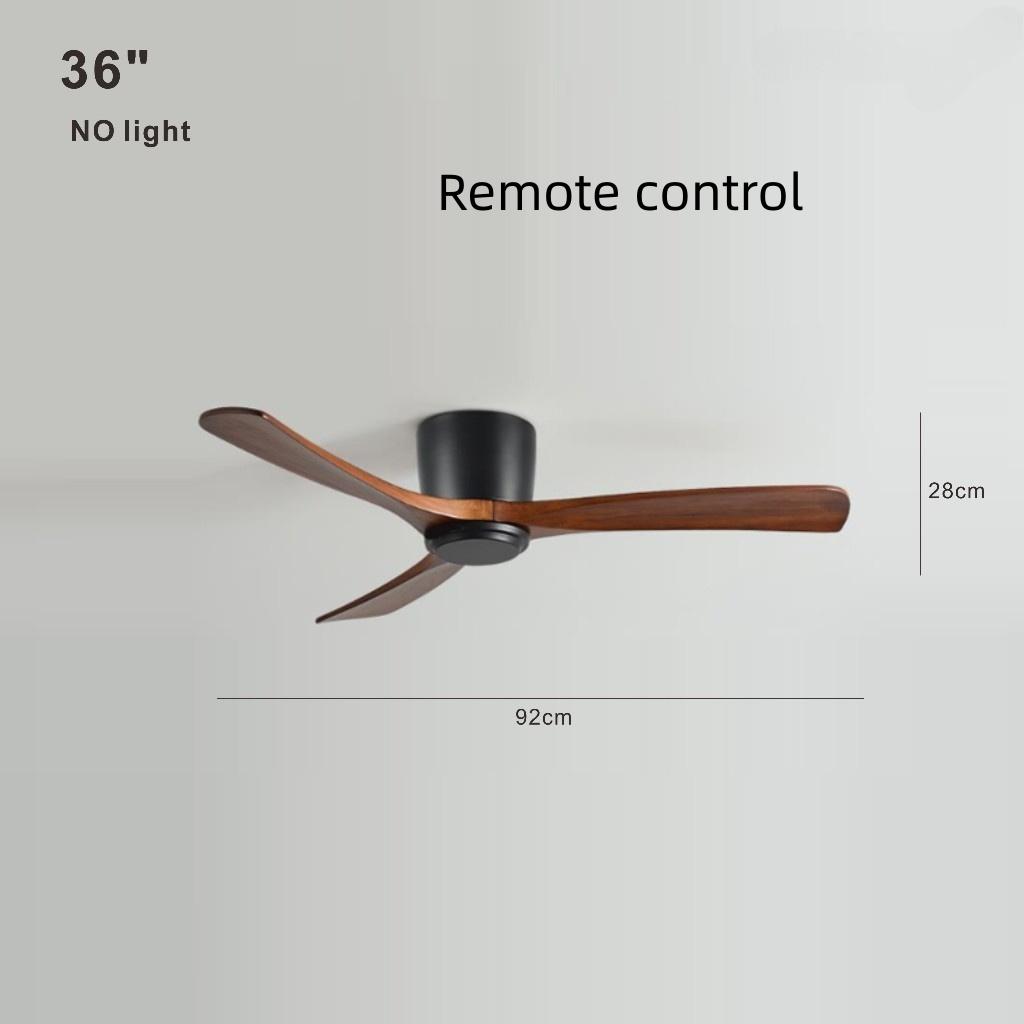 Living Room Bedroom Solid Wood Ceiling Fan Creative Villa Hotel Decoration Fan Nordic Minimalist Variable Frequency Fan