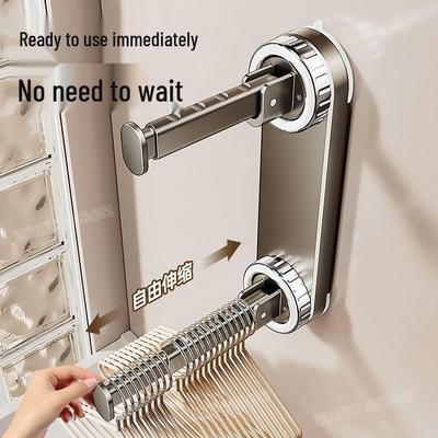No-Drill Telescopic Wall-Mounted Clothes Drying Rack for Home Balcony