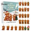 Decorative Acrylic Charms Highland Cow Christmas Advent Calendar with 24 Ornaments, Festive Countdown Unique Decorations Box for Holiday Tree Hanging
