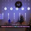Christmas Snowflake Icicle Lights Waterproof Curtain Lights with 8 Modes Snowflake Lights for Eaves Garden Yard