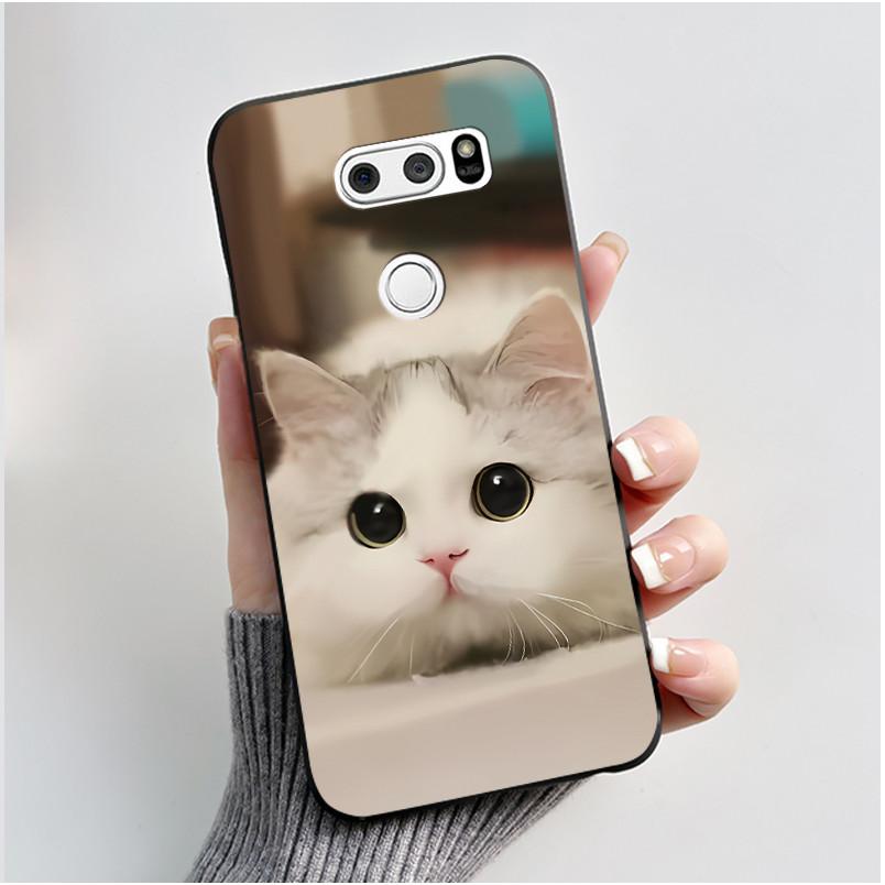 Cute Case For LG V30 V30+ Plus Funda LG V30s ThinQ Capa LG V35 ThinQ Printing Shell Protective Cover Soft Silicone Cartoon Cases