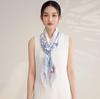 Daylily Chinese Style Mulberry Silk Scarf - Double-Sided 90cm Square with Creative Design