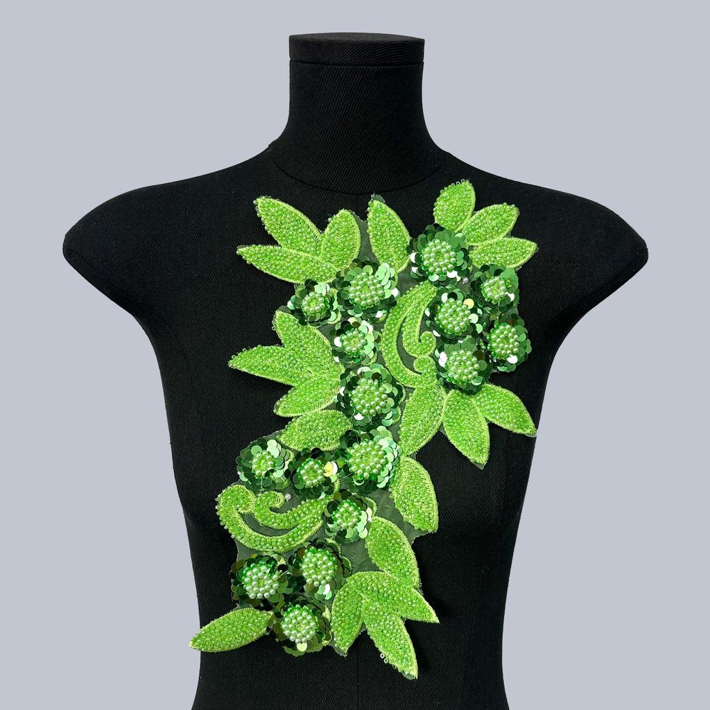 Mesh Sequin Nail Diamond Bead Embroidery Sewing Single Flower Collar Diy Decoration With Clothing Accessories Collar