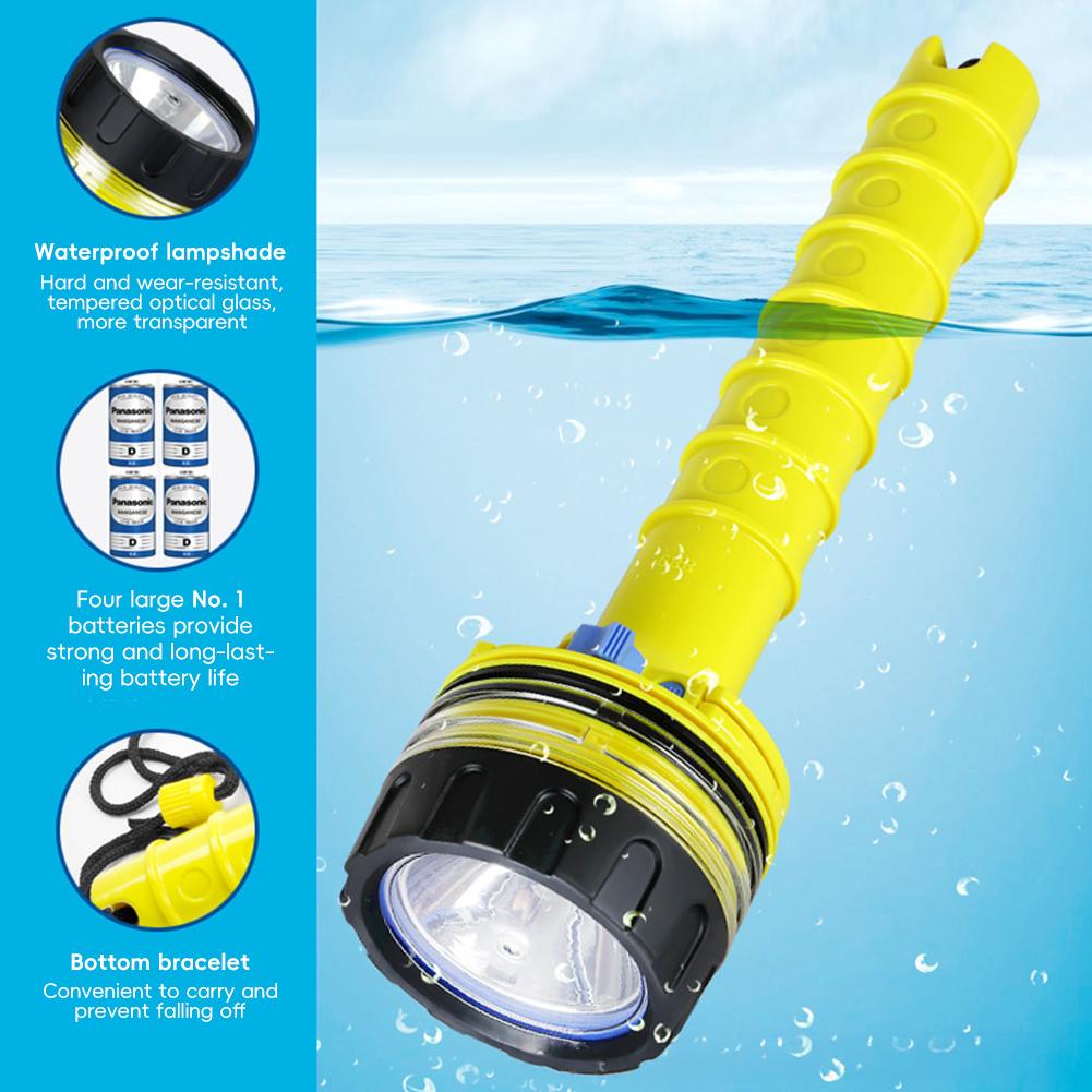 Professional Diving Flashlight Long-Endurance Waterproof LED Long-Range Underwater Lighting Equipment