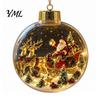 Glowing Holiday Tree Decor Christmas Story Ornament, Mini Scene Light Up Ball Unique Gift Ideas Hanging Decoration, Acrylic Clear Pendant for