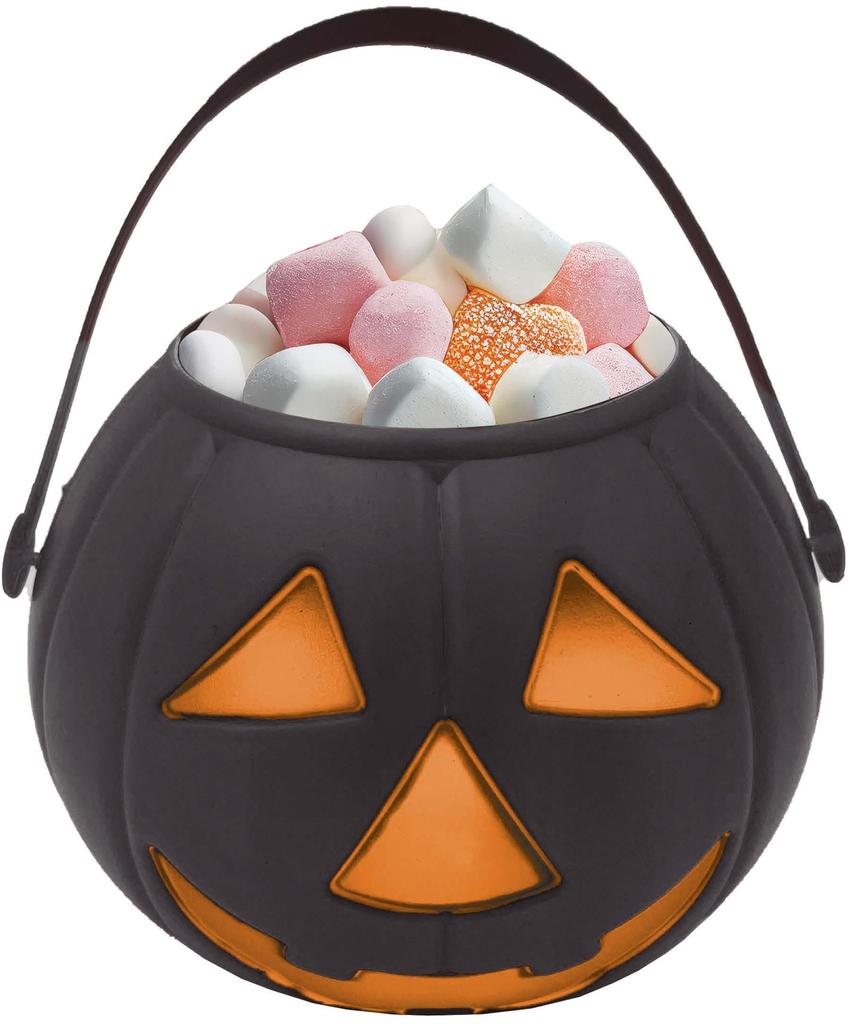 Pumpkin Candy Bucket Black Halloween 15cm