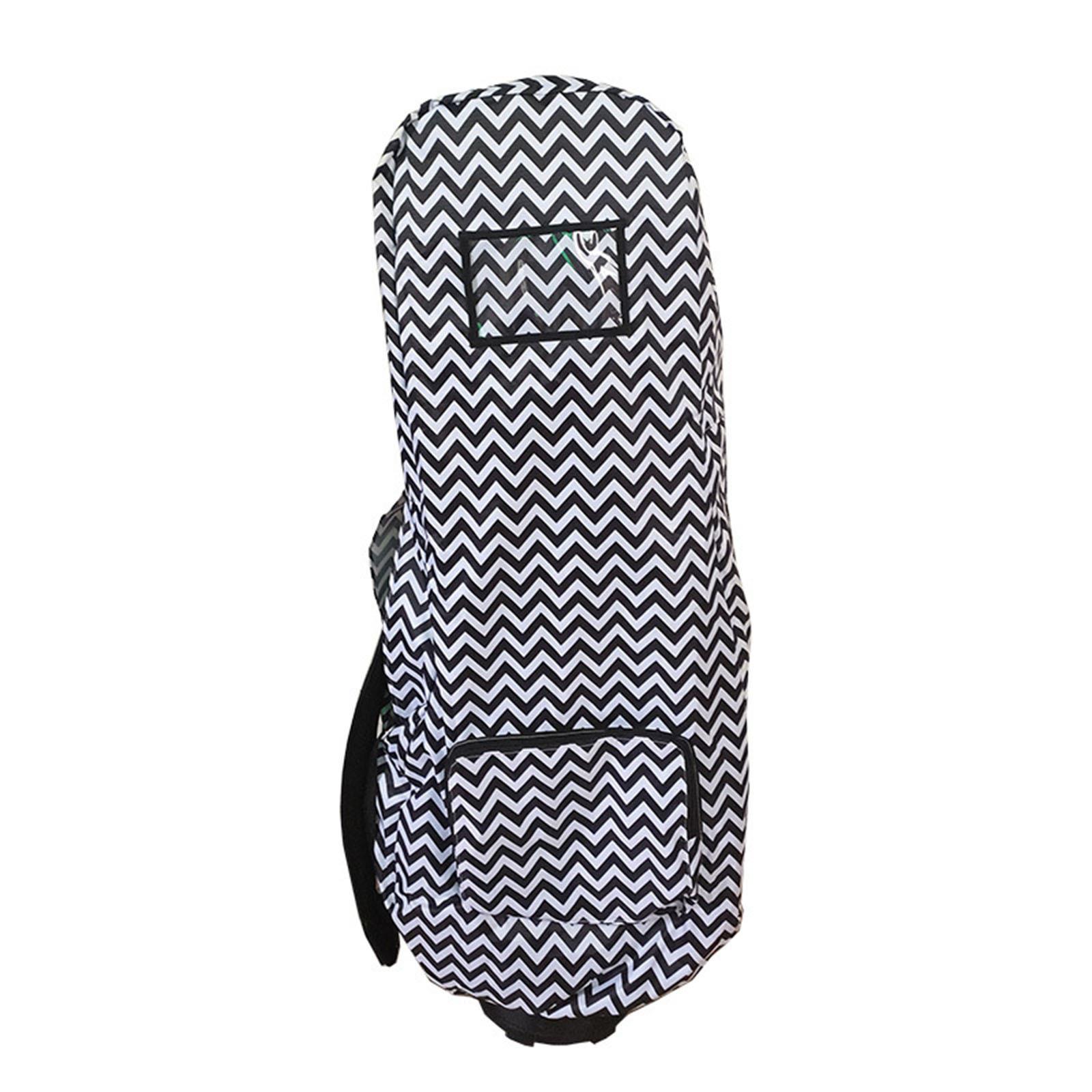 

Одобренный авиакомпанией чехол от дождя для гольф-сумки – Водоотталкивающий дорожный защитный чехол в полоску с визуализированным карманом One Size чёрный