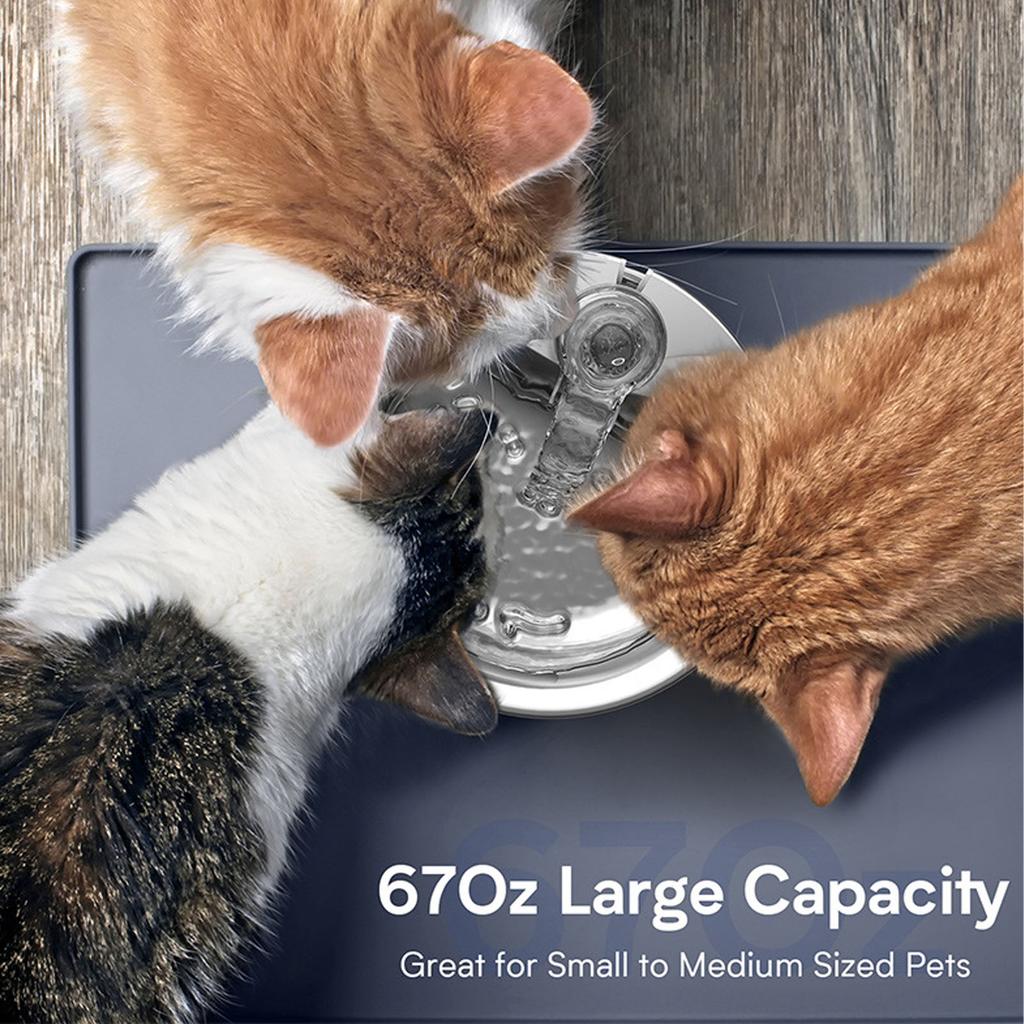 Cat Water Fountain Smart Super Silent Automatic Circulation Filtration Stainless Steel Pet Fountain EU Plug