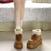Winter Klobige Plateau Damen Pelz Schneestiefel Warm halten Dicke Sohle Warme Baumwolle Kurze Stiefeletten Schuhe Mujer