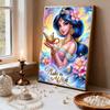 Disney Jasmine Series Pearl Effect Frameless Art | Magic Lamp Wish & Colorful Floral Design | Luxe Wall Decor for Contemporary Space & Gallery