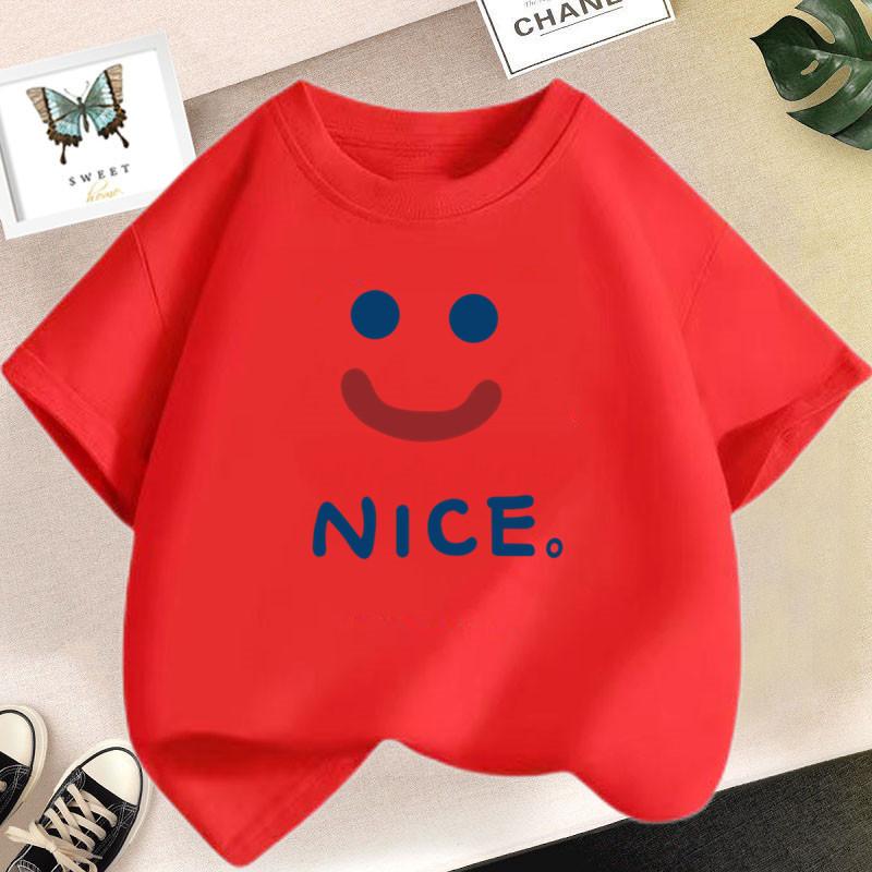 Happy Smile Design Girls Tshirt Kids Street Breathable Tops Personality Clothing Summer Cool Sports T-Shirts