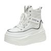 2024 Spring Fashion Women Ankle Boots High Platform Canvas Boots 8CM Wedge Heels Sneakers Woman Autumn Thick Sole Short Boots