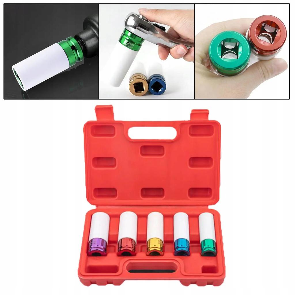Impact Sockets For Rims 1/2" 15, 17, 19, 21, 22Mm