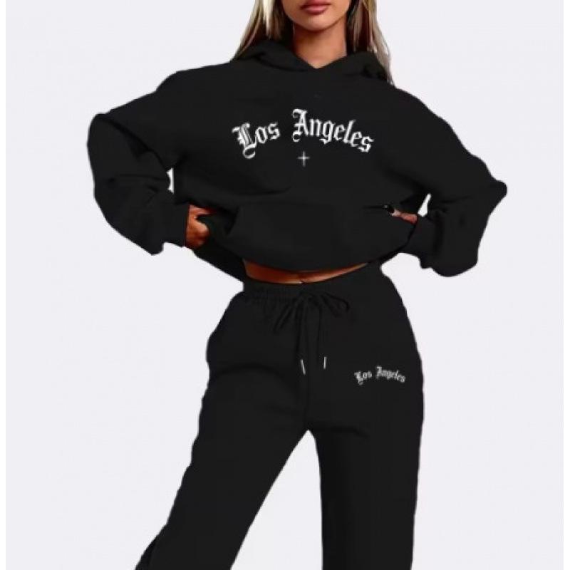 

European-Size Women s Casual Polyester Tracksuit L чёрный