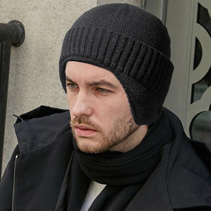 Solid Color Knitted Ear Protection Hats 