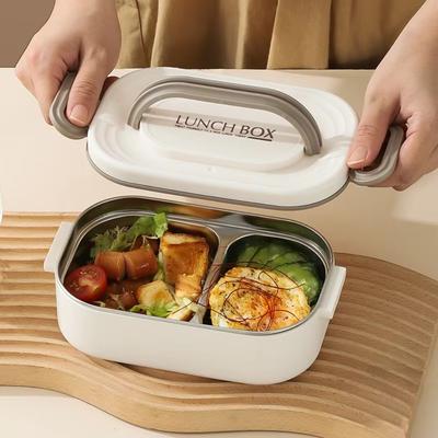 Stainless Steel Thermal Lunch Box Double Layer Large Capacity Lunch Box Set Leak Proof Divided Food Storage Containers