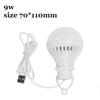 Usb Led Camping Lamp 3w 5w 7w 9w 12w With 1.2m Clip Line Room Light 5v Bulb Milky Cover Table Eye/protection Usb-adapter-powered