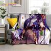 3D Niedliche Genshin Impact Cartoon Spiel Weiche Flanelldecke für Betten Schlafzimmer Sofa Picknick, Überwurfdecke für Outdoor-Freizeit Nickerchen Geschenk