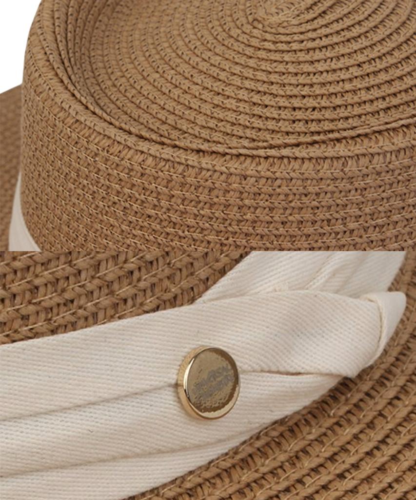 Yunibeosyeolkemiseuteuli Sweet Bg Line Brown Panama Hat Panama Hat