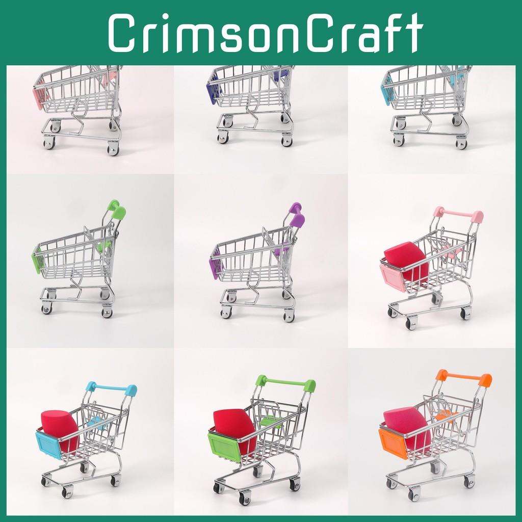 Small Toy Metal Shopping Cart Interactive Features For Kids Role Games Playing