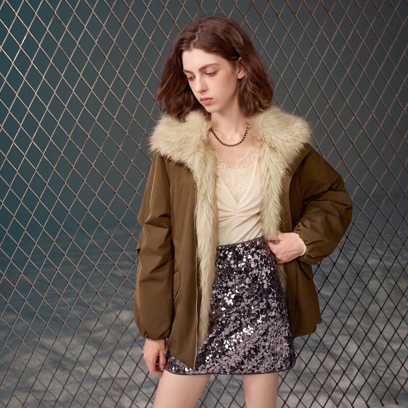 Sancai 2026 Winter Plush Patchwork Down Jacket