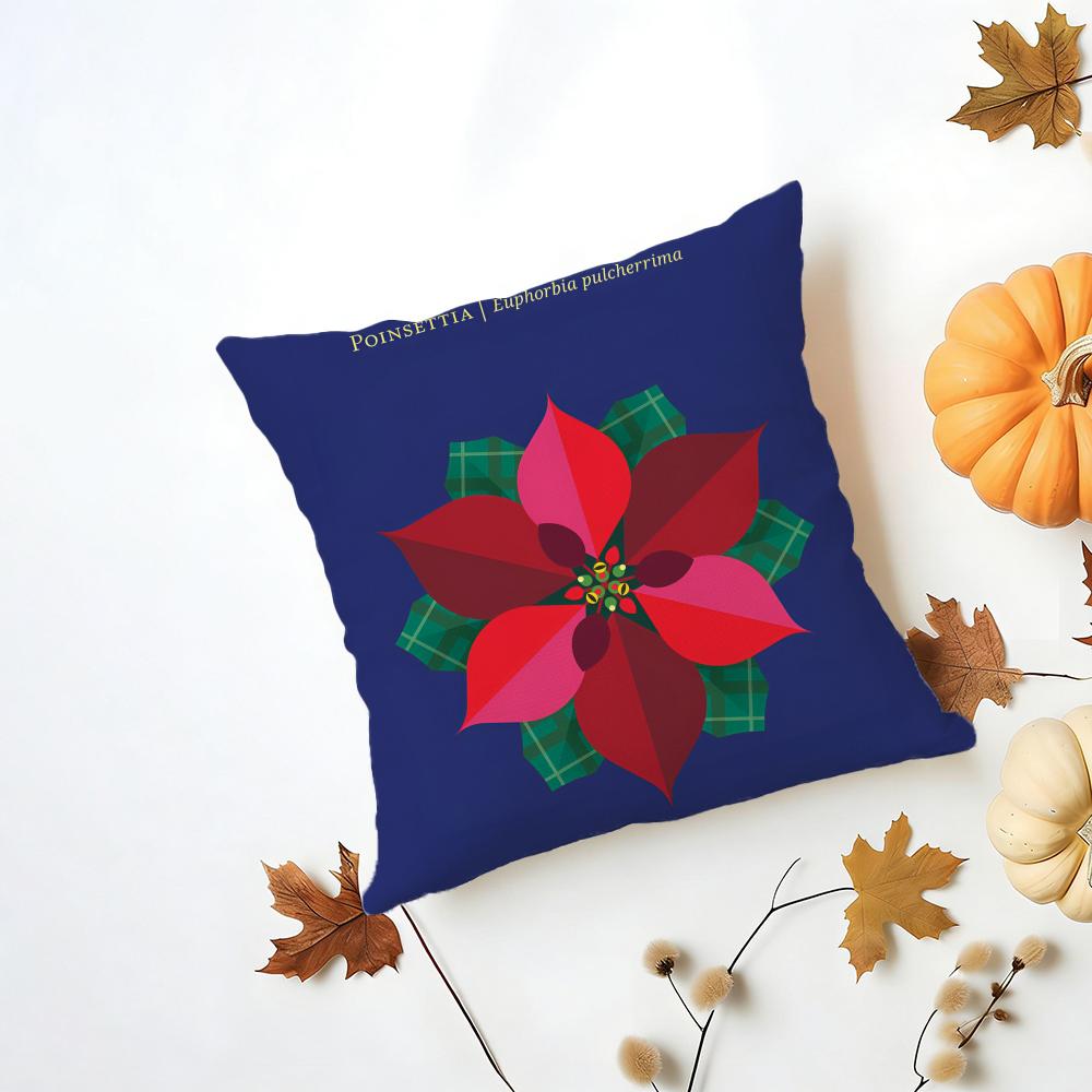 Simple Casual Fresh Elegant Simple Flower Art Cushion Cover Washable Linen Pillowcase Soft for Daily Sofa Bed Home Room Decor