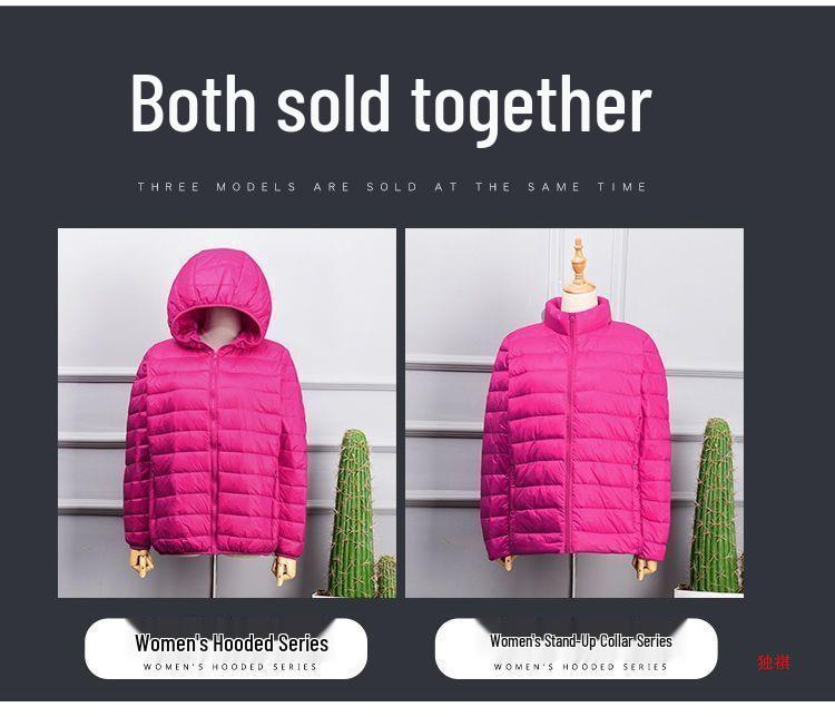 Women's Plus Size Lightweight Down Jacket - Short Style, Suitable for 200+ Pounds, Casual Winter Wear for All Ages