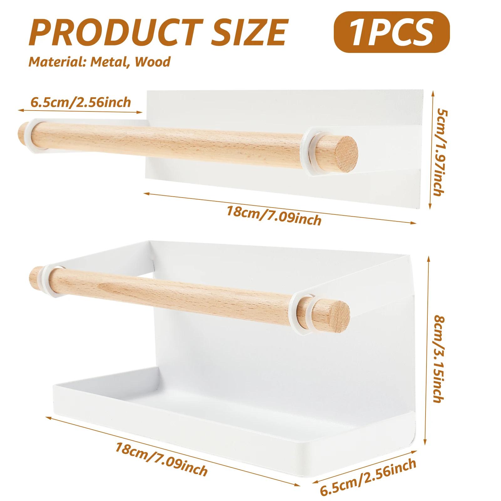 Wall Mounted Umbrella Stand Metal Magnet Adsorption Umbrella Stand with Resistant Tray and Wooden Handle Umbrella Organizer Rack 5900₽