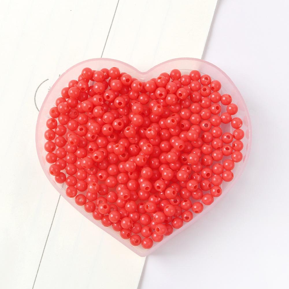 42-Color Acrylic Solid Color Round Beads Rice Beads Handmade Diy Beaded Loose Beads Bracelet Necklace Jewelry Material 3/4Mm