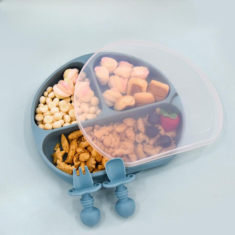 

Детская цельная силиконовая миска на присоске, детская тарелка для раздельного питания, противоударная и небьющаяся адсорбирующая посуда Set розовый