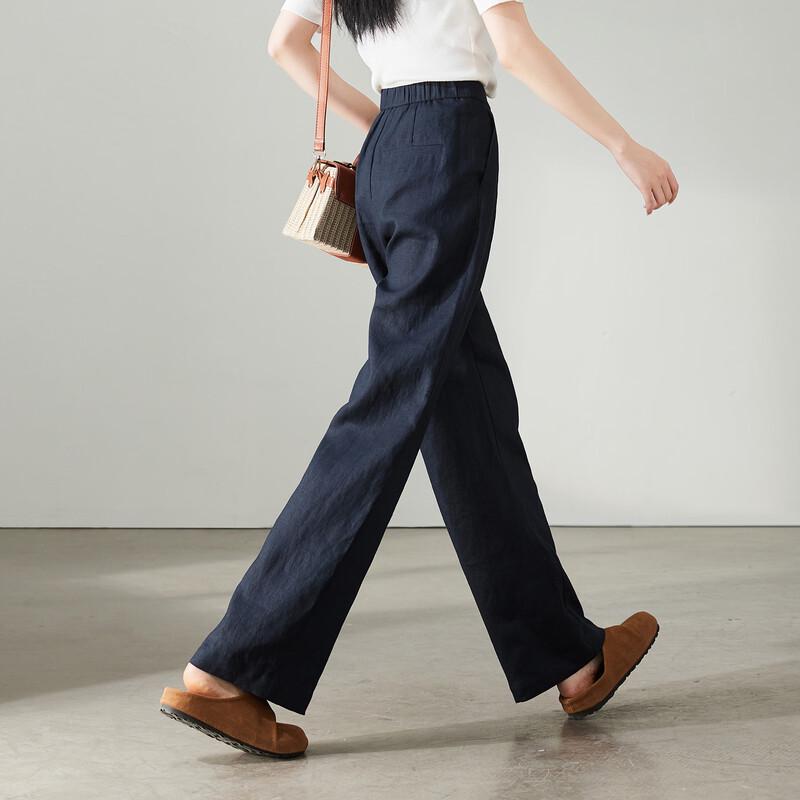 SOFSIL Women s High-Waist Linen Wide-Leg Casual Pants 27/M