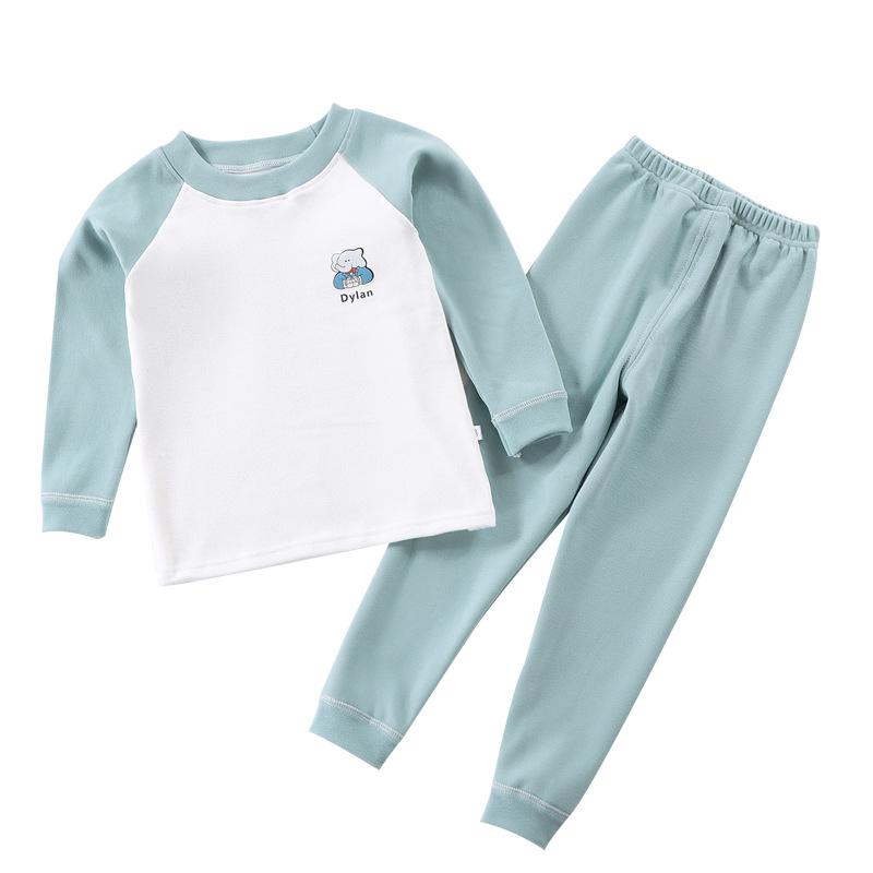 Children's Fleece Autumn Clothes & Trousers Set: Warm Underwear & Loungewear for Boys & Girls