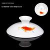 Gaiwan Teacup with Lid: White Porcelain Ceramic Tea Brewing Bowl, 7.5CM, Kung Fu Tea Set Accessory.